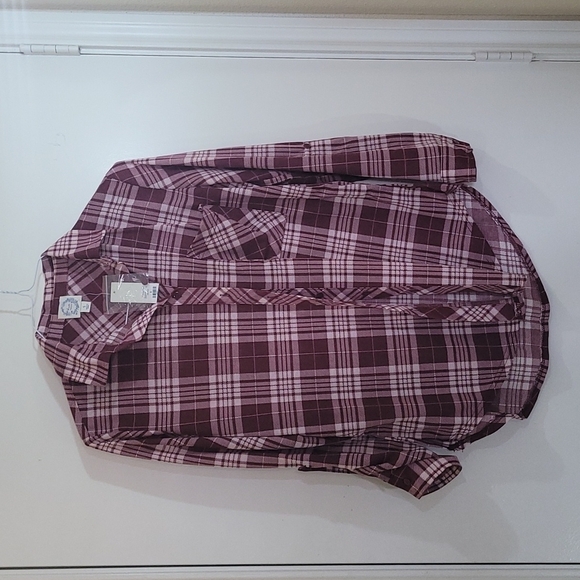 Blue Rain Plaid Fleece Top Size Small - Picture 1 of 6